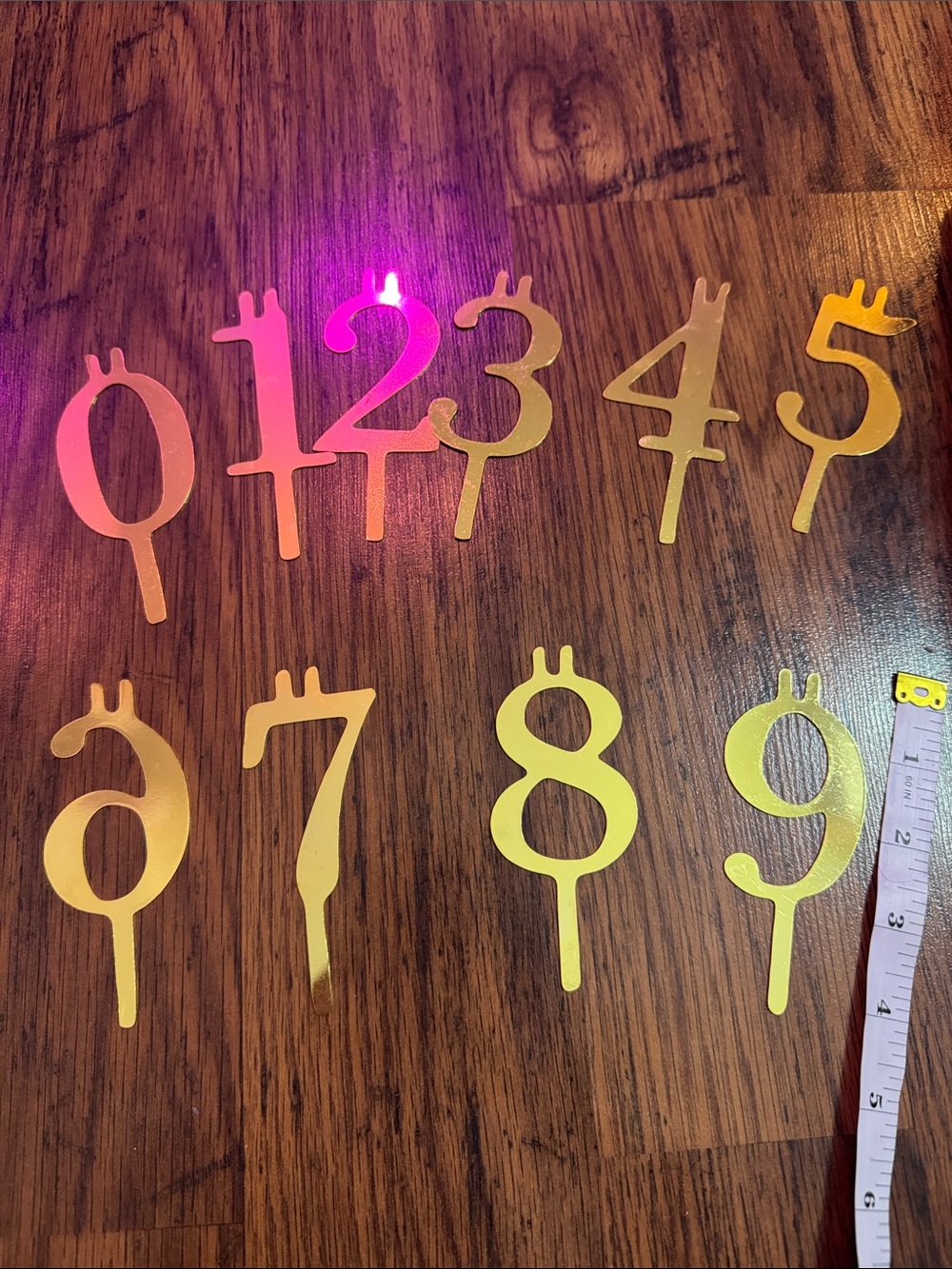 Gold Number Cake Topper Picks - Set of 0-9 C2.B1.M